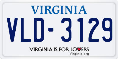 VA license plate VLD3129