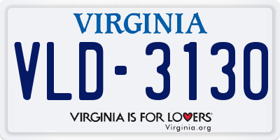 VA license plate VLD3130