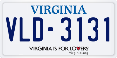VA license plate VLD3131