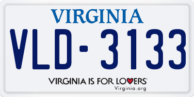 VA license plate VLD3133
