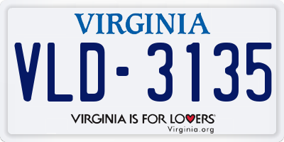 VA license plate VLD3135