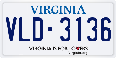 VA license plate VLD3136