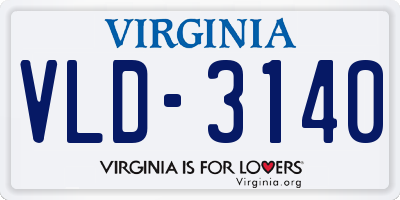 VA license plate VLD3140