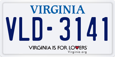 VA license plate VLD3141