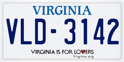 VA license plate VLD3142