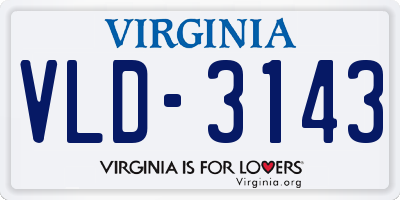 VA license plate VLD3143