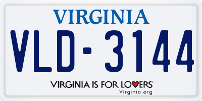 VA license plate VLD3144