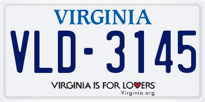 VA license plate VLD3145