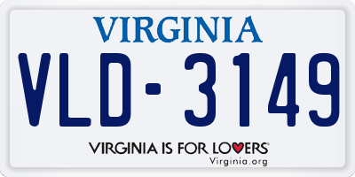VA license plate VLD3149