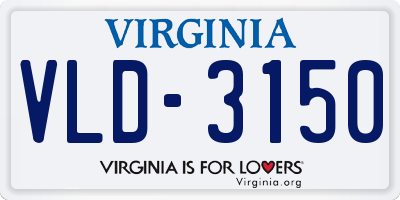 VA license plate VLD3150