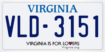 VA license plate VLD3151