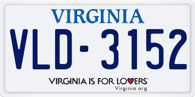 VA license plate VLD3152