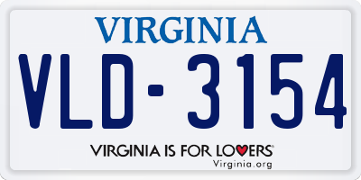 VA license plate VLD3154