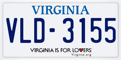 VA license plate VLD3155