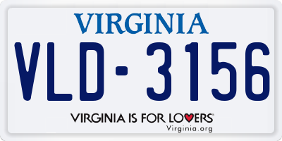 VA license plate VLD3156