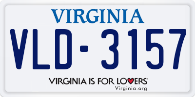 VA license plate VLD3157