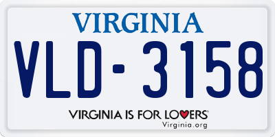 VA license plate VLD3158