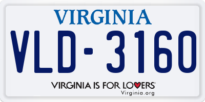 VA license plate VLD3160