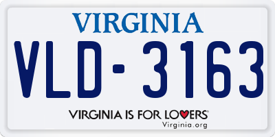 VA license plate VLD3163