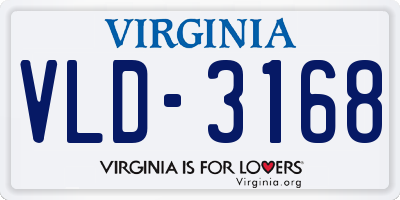 VA license plate VLD3168