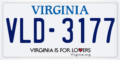 VA license plate VLD3177