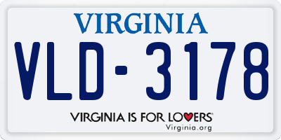 VA license plate VLD3178