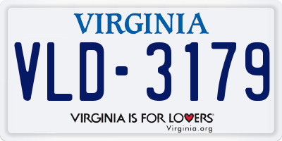 VA license plate VLD3179