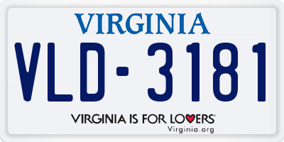 VA license plate VLD3181