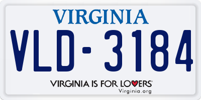 VA license plate VLD3184
