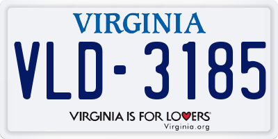 VA license plate VLD3185