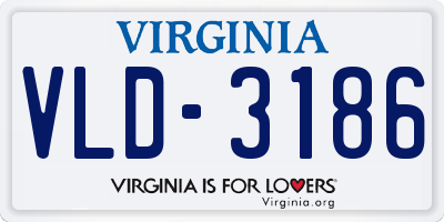 VA license plate VLD3186