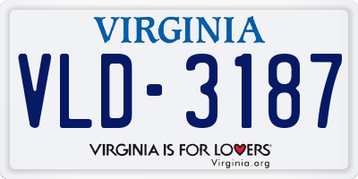 VA license plate VLD3187