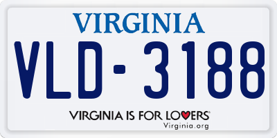 VA license plate VLD3188