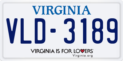 VA license plate VLD3189