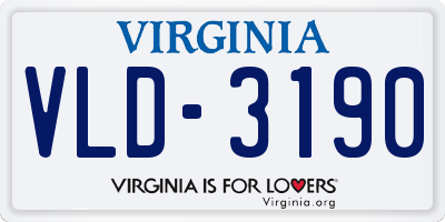 VA license plate VLD3190
