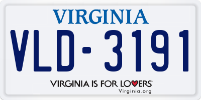 VA license plate VLD3191