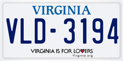 VA license plate VLD3194