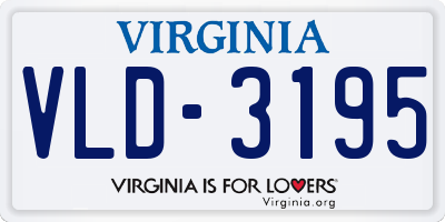 VA license plate VLD3195