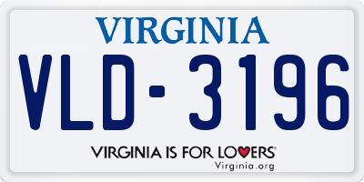 VA license plate VLD3196