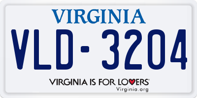 VA license plate VLD3204