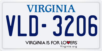 VA license plate VLD3206