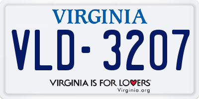 VA license plate VLD3207