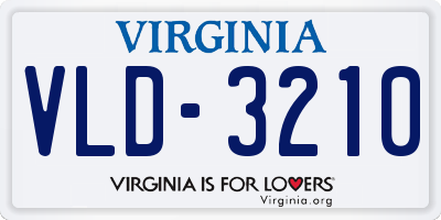 VA license plate VLD3210