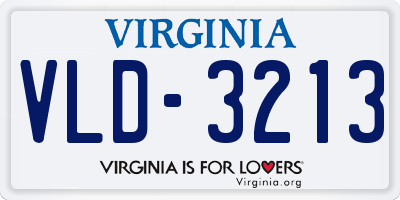 VA license plate VLD3213