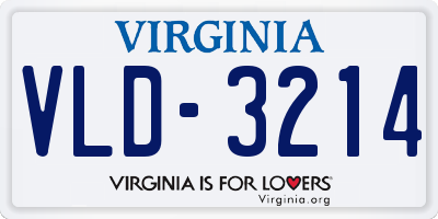 VA license plate VLD3214