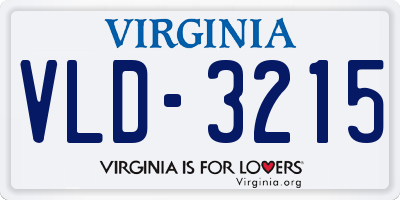 VA license plate VLD3215