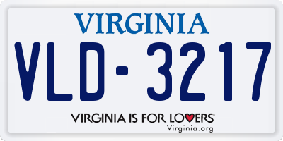 VA license plate VLD3217