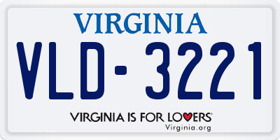 VA license plate VLD3221