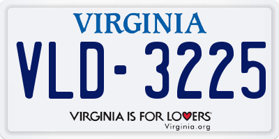 VA license plate VLD3225