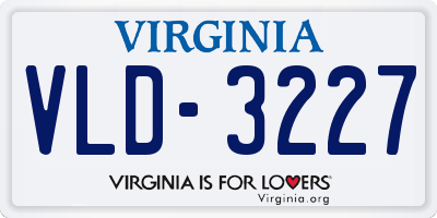 VA license plate VLD3227
